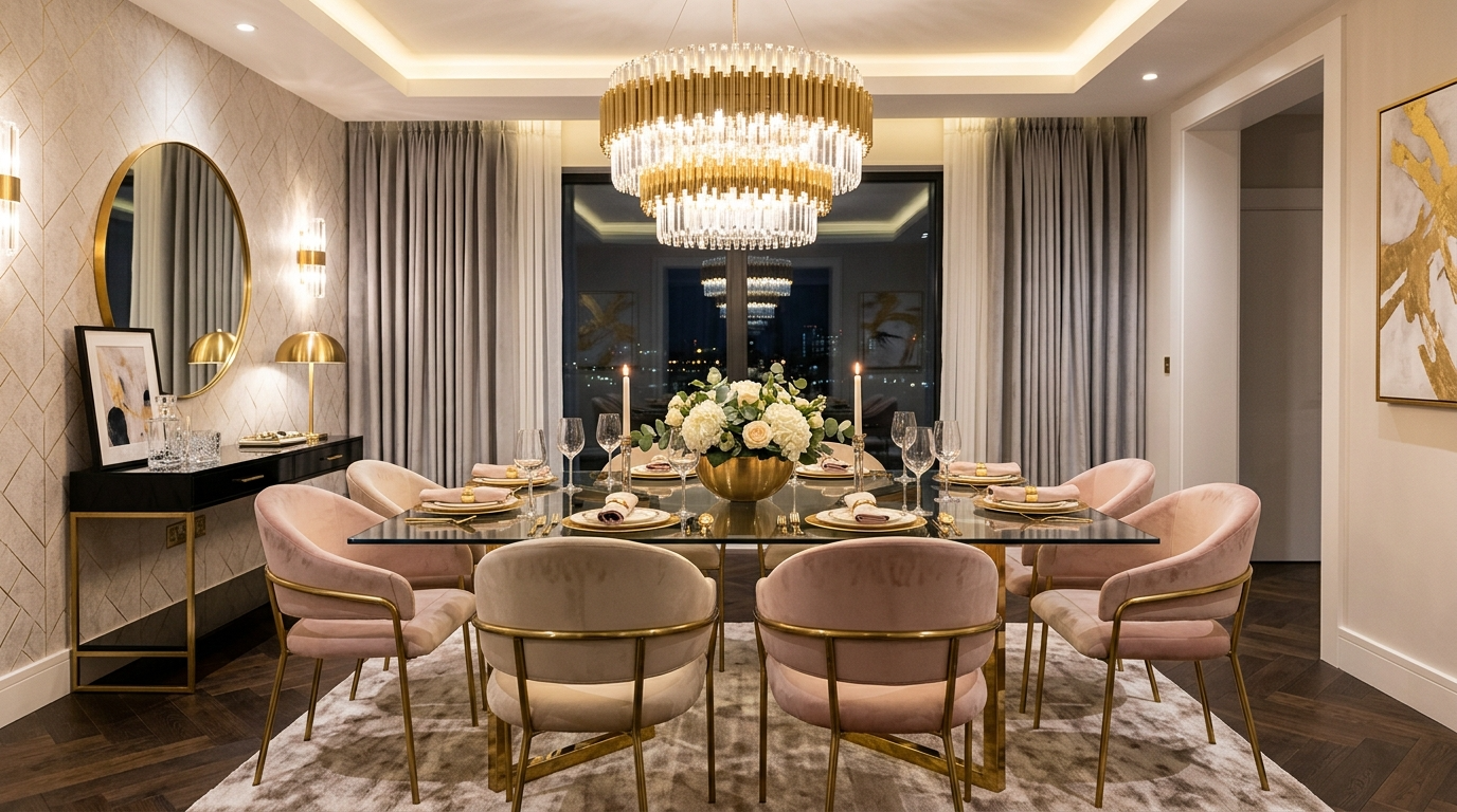 Use a rug to anchor the dining zone